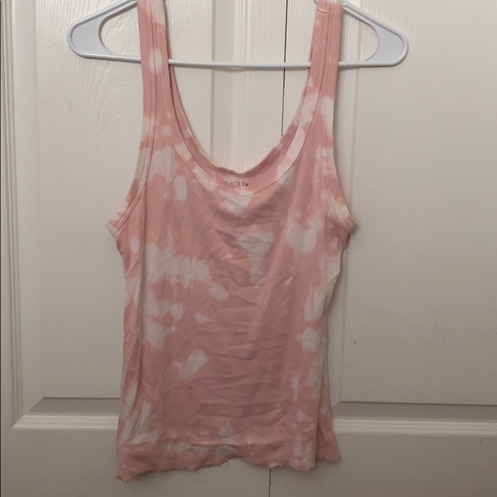 Pink Bleach Tie-Dye Tank